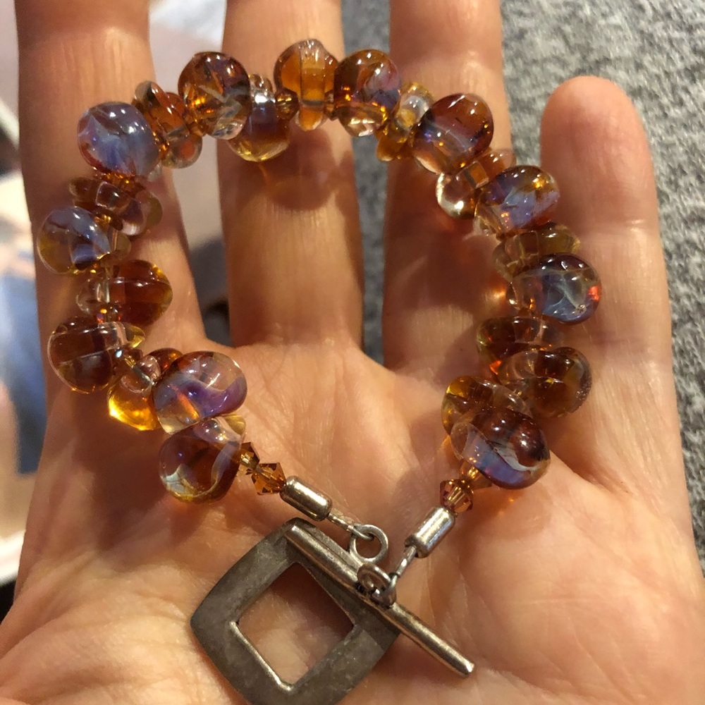 MURANO GLASS BEADS BRACELET WITH TOGGLE CLASP